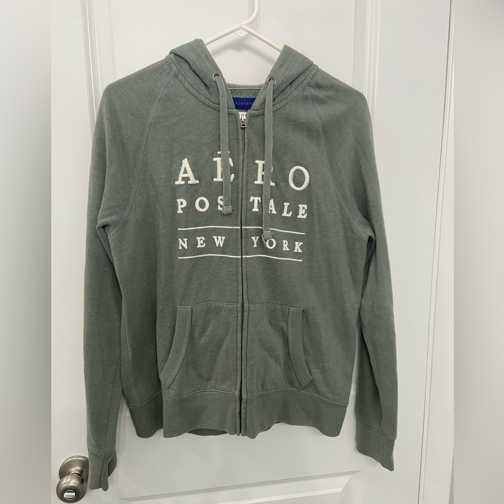Aeropostale Green Zip-Up Hoodie